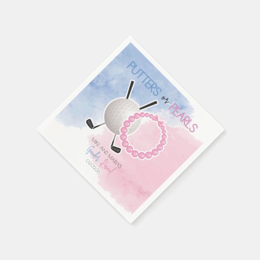 パターまたは真珠の性別によるパーティーの表示 スタンダードカクテルナプキン (角)