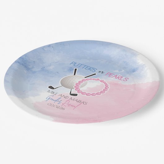 パターまたは真珠の性別によるパーティーの表示 ペーパープレート (アングル)