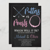 パターまたは真珠の性別によるパーティーの表示 招待状 (正面/裏面)
