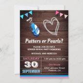 パターまたは真珠の性別によるパーティーの表示 招待状 (正面)