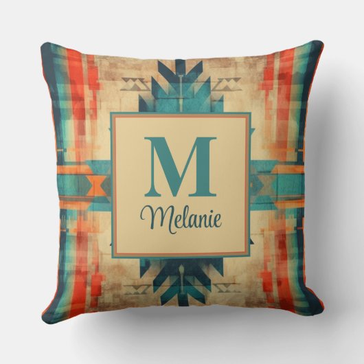 パターアステカン名前をカスタムする及びモノグラム クッション (裏面)