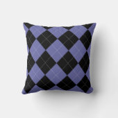 パターアーガイルンかわいらしペリウィンクルブルーブラック クッション (裏面)