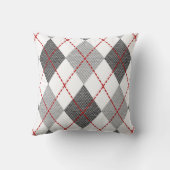 パターアーガイルンダイヤモンドデザインジオメトリックホワイト クッション (裏面)