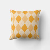 パターアーガイルンダイヤモンドデザイン幾何学的オレンジ クッション (裏面)