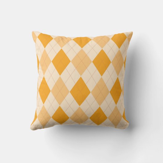 パターアーガイルンダイヤモンドデザイン幾何学的オレンジ クッション (裏面)