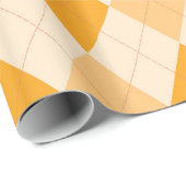 パターアーガイルンダイヤモンドデザイン幾何学的オレンジ ラッピングペーパー (ロールコーナー)