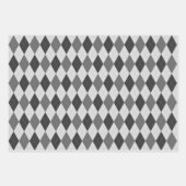 パターアーガイルン灰色の赤と青 ラッピングペーパーシート (正面)