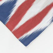 パターアーガイルン白青赤イカット技法 フリースブランケット (角)