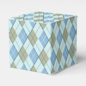 パターアーガイルン青茶色ゴルフスポーツギフトボックス フェイバーボックス (正面サイド)