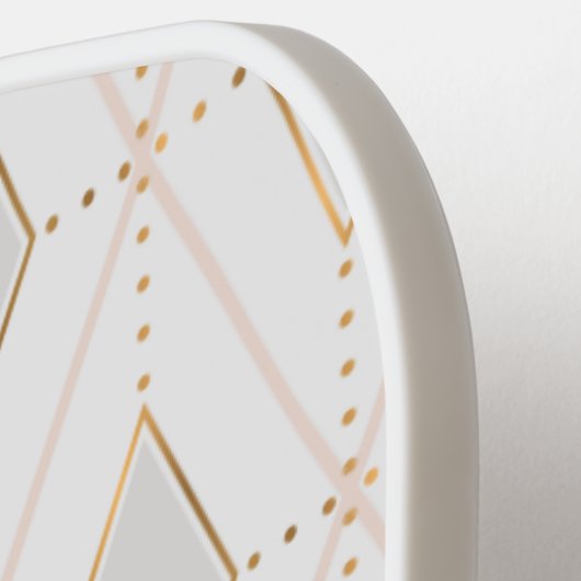 パターエレガントンスタイリッシュシックなモノグラムガーリーピンク ピックルボールラケット (左詳細)