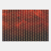 パターエレガントン赤金ゴールドハートバレンタイン ラッピングペーパーシート (正面3)