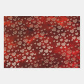 パターエレガントン赤金ゴールドハートバレンタイン ラッピングペーパーシート (正面2)