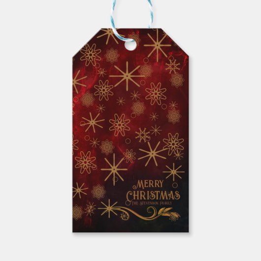 パターエレガントン赤金ゴールドメリークリスマス ギフトタグ (正面)