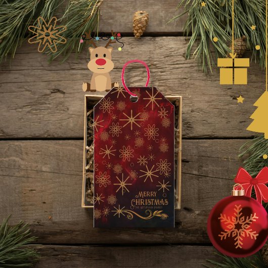 パターエレガントン赤金ゴールドメリークリスマス ギフトタグ