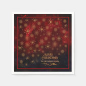 パターエレガントン赤金ゴールドメリークリスマス スタンダードカクテルナプキン (正面)