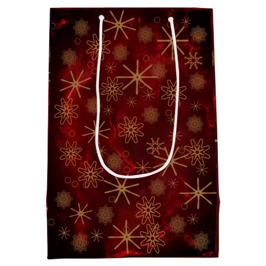 パターエレガントン赤金ゴールドメリークリスマス ミディアムペーパーバッグ (裏面)