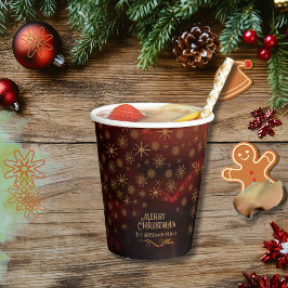 パターエレガントン赤金ゴールドメリークリスマス 紙コップ