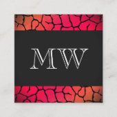 パターエレガントン赤(モノグラムクラシック) スクエア名刺 (正面)