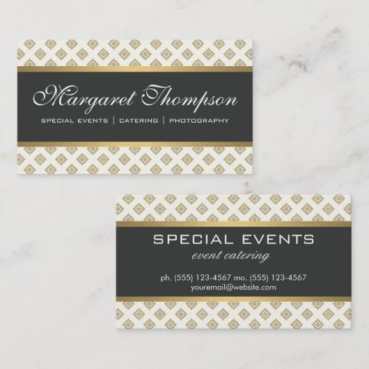 パターエレガントン金ゴールドトリム 名刺 (正面/裏面)