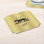 パターエレガントン金ゴールドブラックモノグラム ペーパーコースター (アングル)