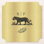 パターエレガントン金ゴールドブラックモノグラム ペーパーコースター (正面)