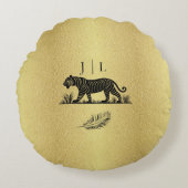 パターエレガントン金ゴールドブラックモノグラム ラウンドクッション (正面)