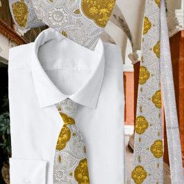 パターエレガントン銀金ゴールドメダリオン ネクタイ