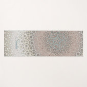 パターカスタムンピンクマンダラ金ゴールドターコイズ ヨガマット (正面(横))