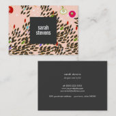 パターカラフルンお洒落ピンクのファッションと美しい 名刺 (正面/裏面)