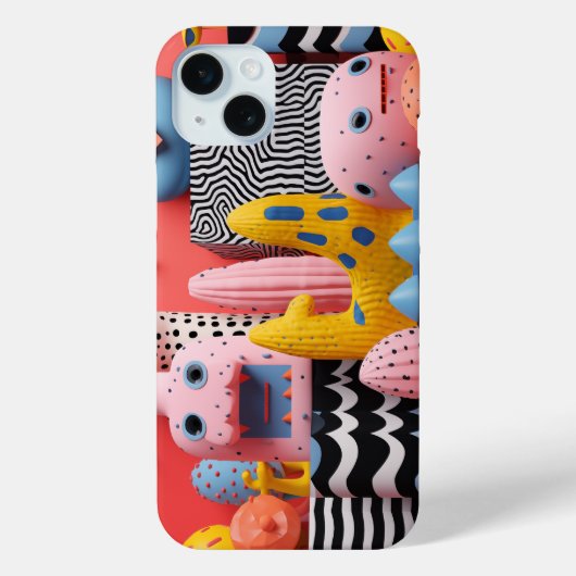 パターカラフルンを持つ顔や図形 Case-Mate iPhoneケース (裏面)