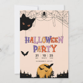 パターカラフルンハッピーハローウィンパーティの招待状 招待状
