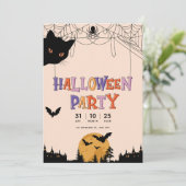 パターカラフルンハッピーハローウィンパーティの招待状 招待状 (スタンド正面)