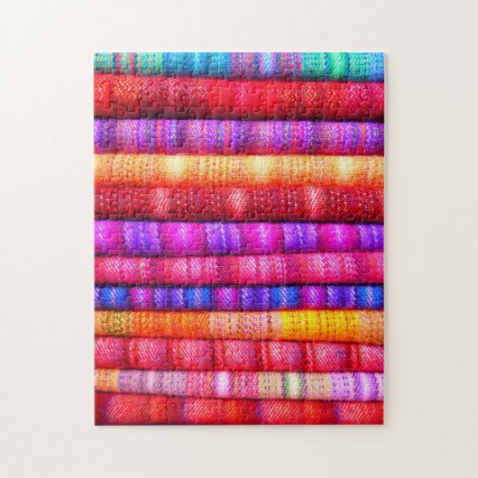 パターカラフルンパズル織伝統的織織物 ジグソーパズル (縦)