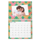 パターカラフルンパーソナライズされた18写真テンプレート カレンダー (3月 2026)