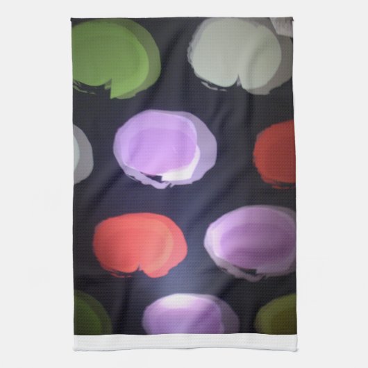 パターカラフルンモダン水玉模様アートプリント キッチンタオル (縦)