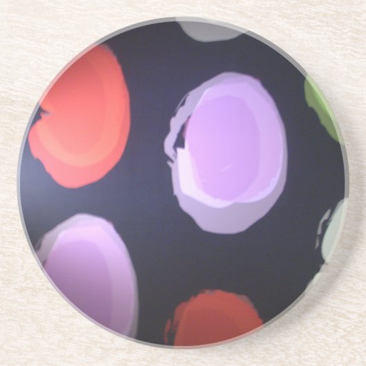 パターカラフルンモダン水玉模様アートプリント コースター (正面)