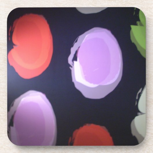 パターカラフルンモダン水玉模様アートプリント コースター (正面)