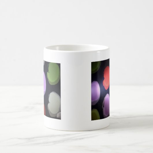 パターカラフルンモダン水玉模様アートプリント コーヒーマグカップ (中央)
