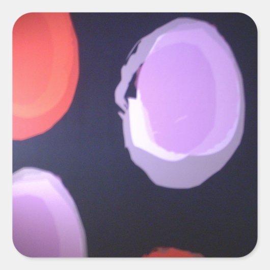 パターカラフルンモダン水玉模様アートプリント スクエアシール (正面)