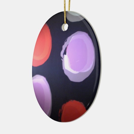 パターカラフルンモダン水玉模様アートプリント セラミックオーナメント (左)