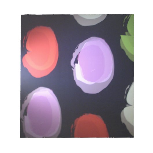 パターカラフルンモダン水玉模様アートプリント ノートパッド (正面)