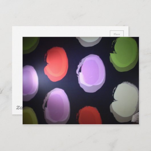 パターカラフルンモダン水玉模様アートプリント ポストカード (正面/裏面)