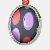 パターカラフルンモダン水玉模様アートプリント メタルオーナメント (左)