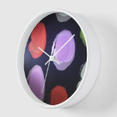 パターカラフルンモダン水玉模様アートプリント 壁時計 (傾斜)