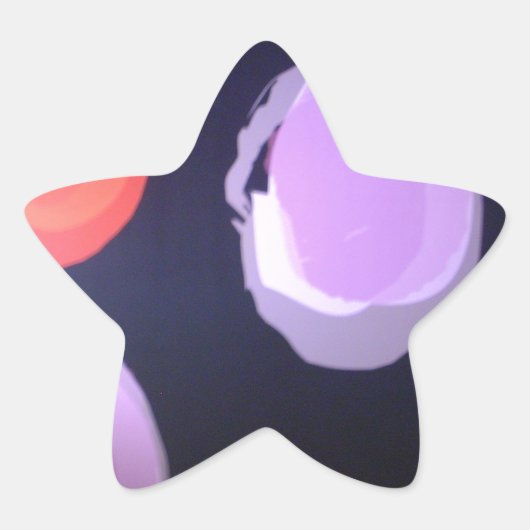 パターカラフルンモダン水玉模様アートプリント 星シール (正面)