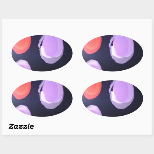 パターカラフルンモダン水玉模様アートプリント 楕円形シール (シート)