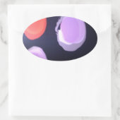 パターカラフルンモダン水玉模様アートプリント 楕円形シール (バッグ)