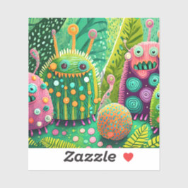 パターカラフルン付きのテクスチャモンスター シール