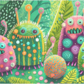 パターカラフルン付きのテクスチャモンスター シール (正面)