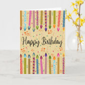 パターカラフルン誕生日キャンドル カード (黄色い花)